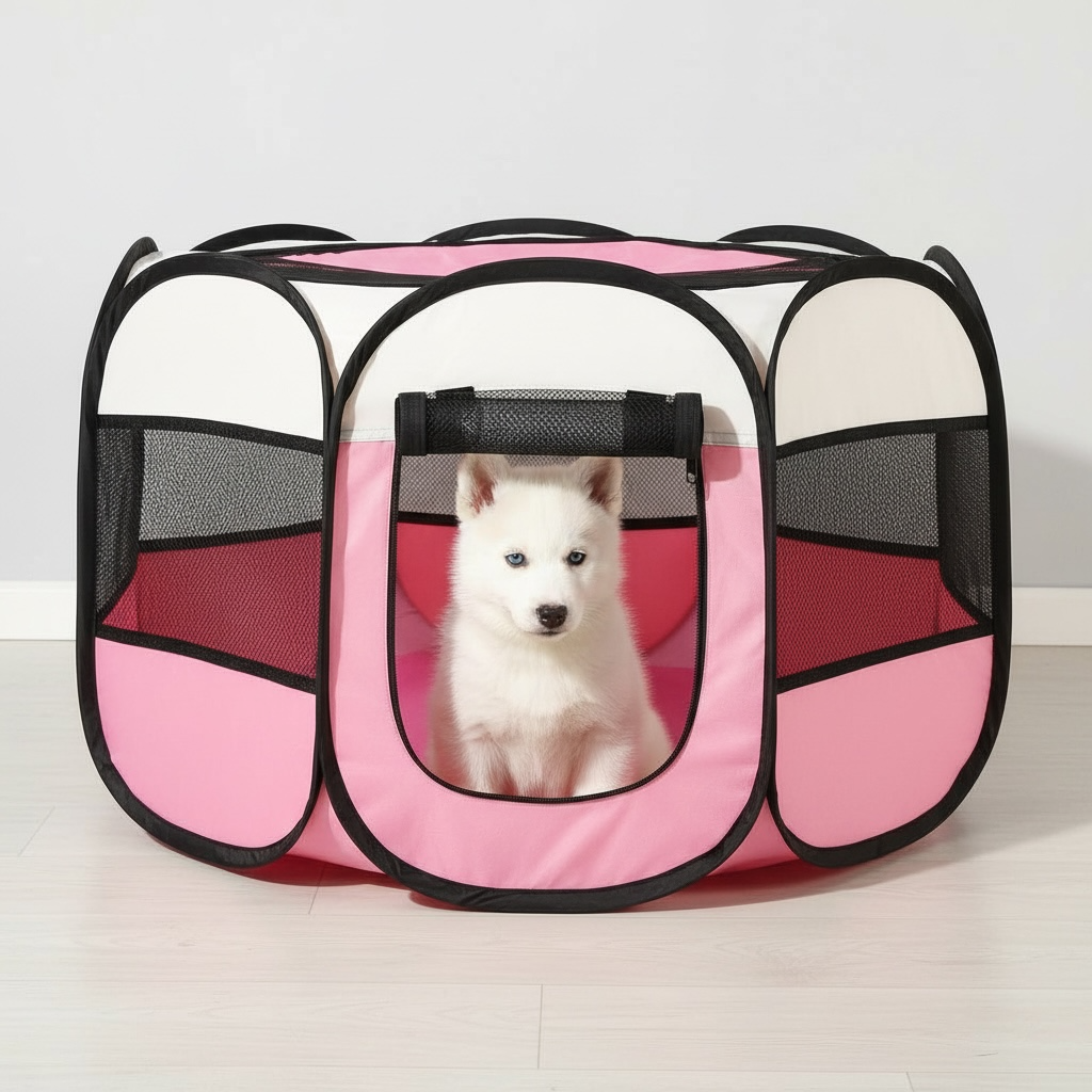 PetFusion Portable Pet Playpen – Foldable Indoor/Outdoor Safety Space