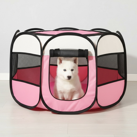 PetFusion Portable Pet Playpen – Foldable Indoor/Outdoor Safety Space