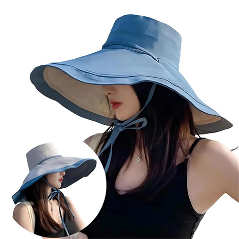 Reversible Wide Brim Sun Hat for Women | UPF 50+ Protection by Wave & Hang