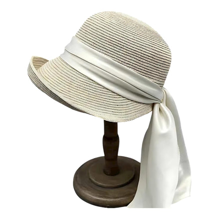 Japanese Ribbon Bucket Hat - Chic UV Protection for Women by Wave & Hang