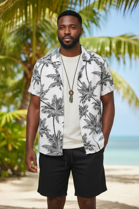 Men's 3D Print Beach Set | Tropical Style & Comfort by Wave & Hang