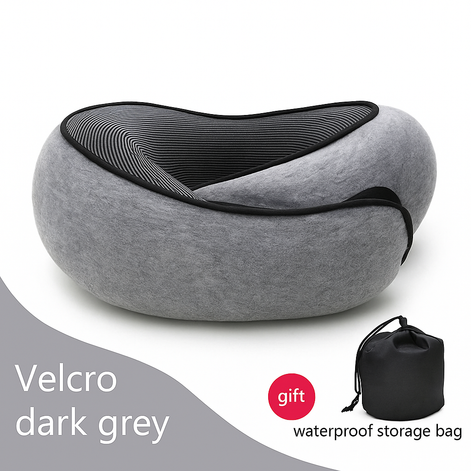 Premium Memory Foam Travel Neck Pillow Ergonomic U Shaped Support For Flights Cars And Office by Wave & Hang