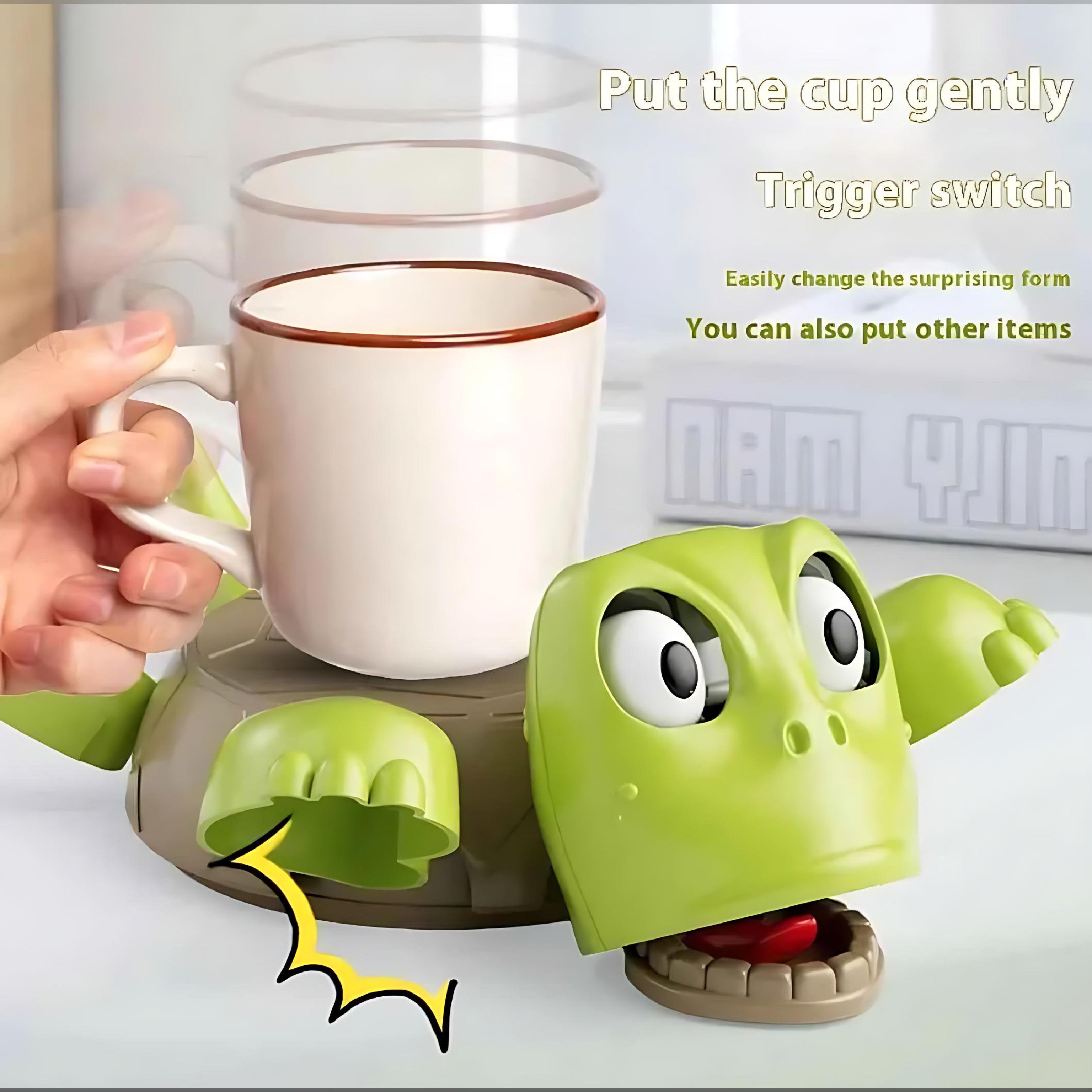 Turtle Press Coaster – Fun Desk Decor & Drink Holder by Wave & Hang