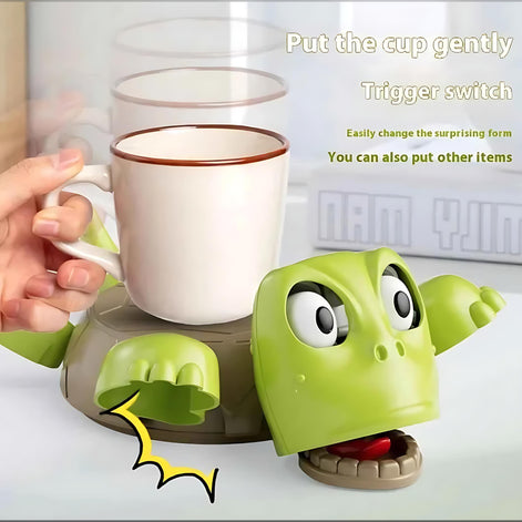 Turtle Press Coaster – Fun Desk Decor & Drink Holder by Wave & Hang