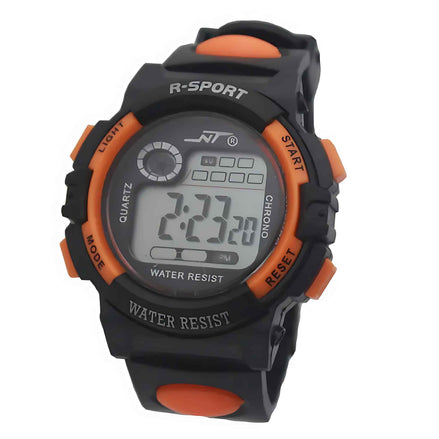 Student Digital Sports Watch – Waterproof LED Display with Alarm, Chronograph & Calendar (Unisex, Multi-Color)