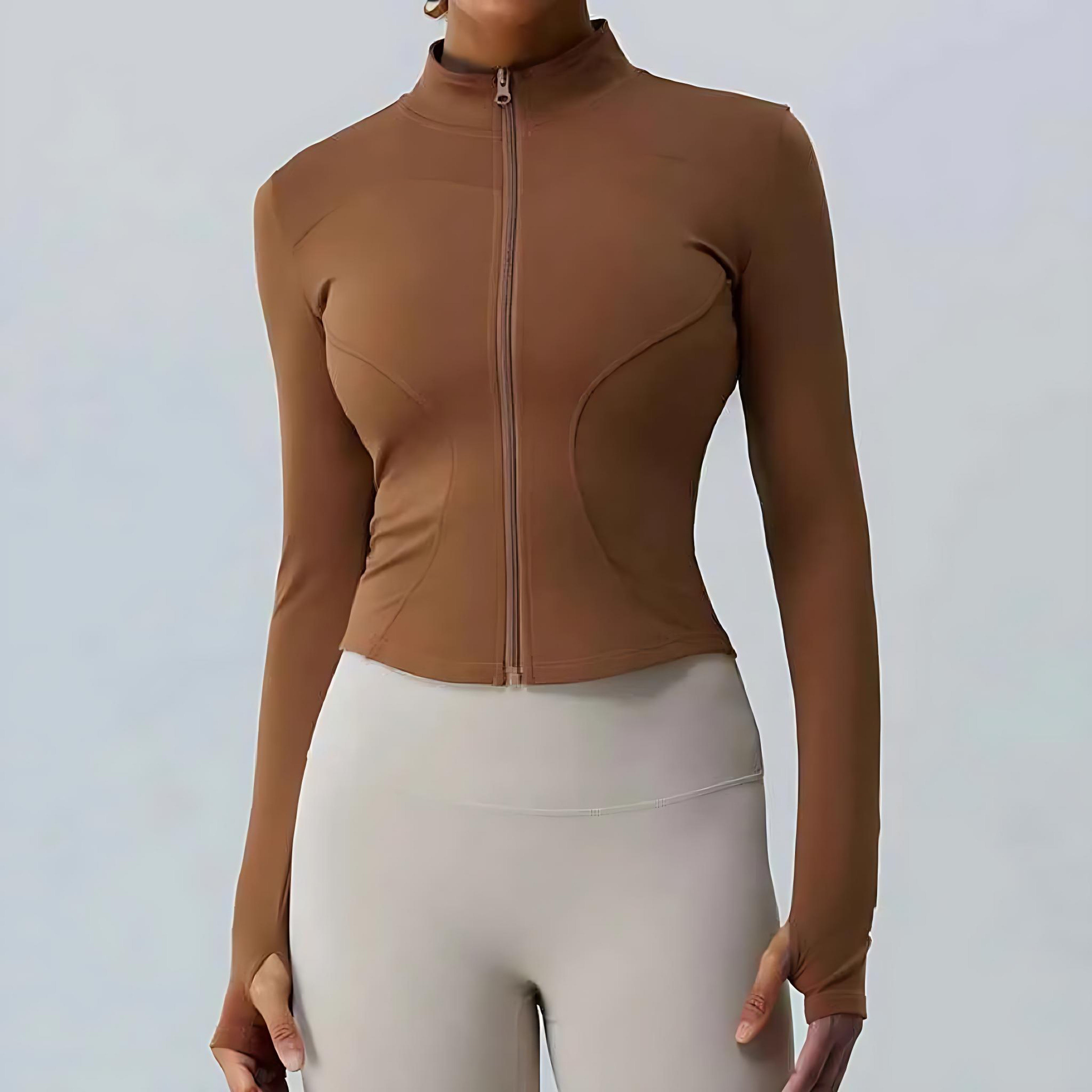 Women’s Fleece-Lined Yoga Jacket – Warm, Stretch & Breathable by Wave & Hang