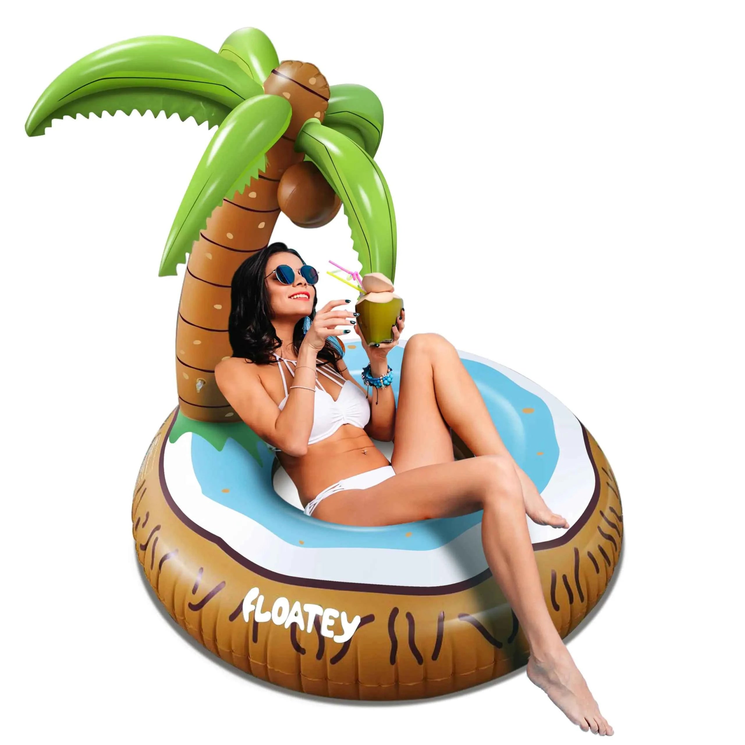Floatay Tropical Palm Tree Pool Float – Extra Large Inflatable Coconut Tree Lounger for Adults | Funny Island Float for Pool Parties, Beach, or Luau Decor (48 Inches)