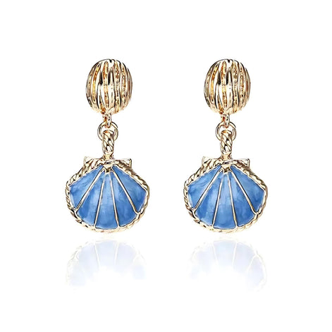 Vintage Ocean Shell Stud Earrings by Wave & Hang