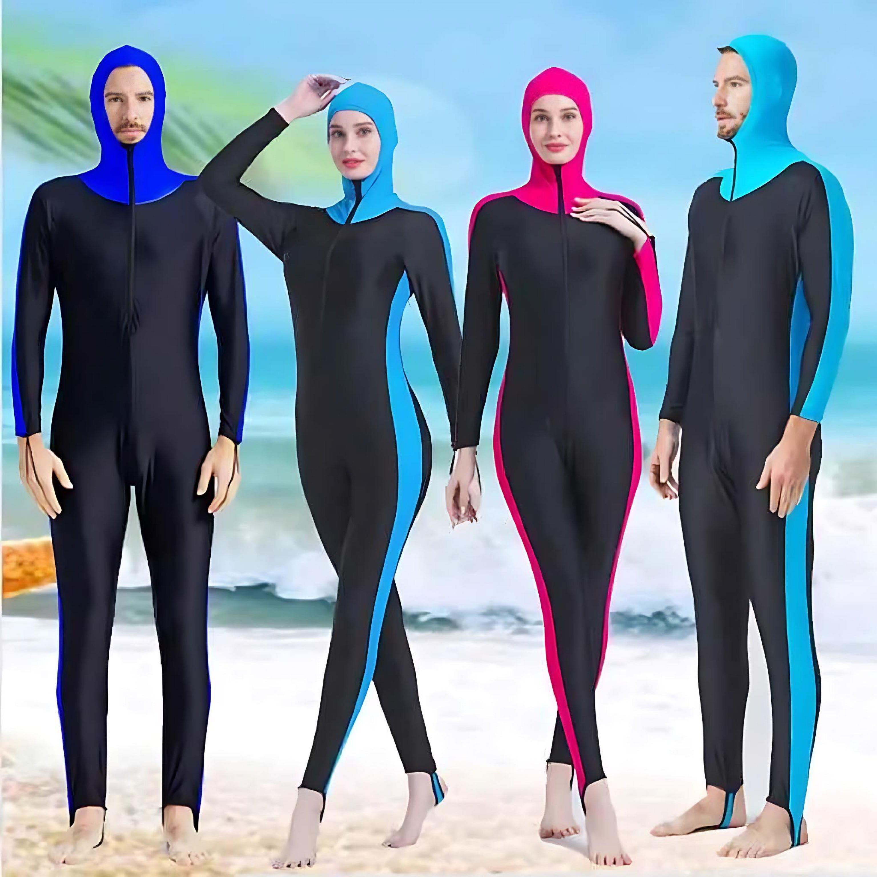 Full Body Hooded Wetsuit For Men And Women UV Protection Quick Dry Swim Dive Suit by Wave & Hang