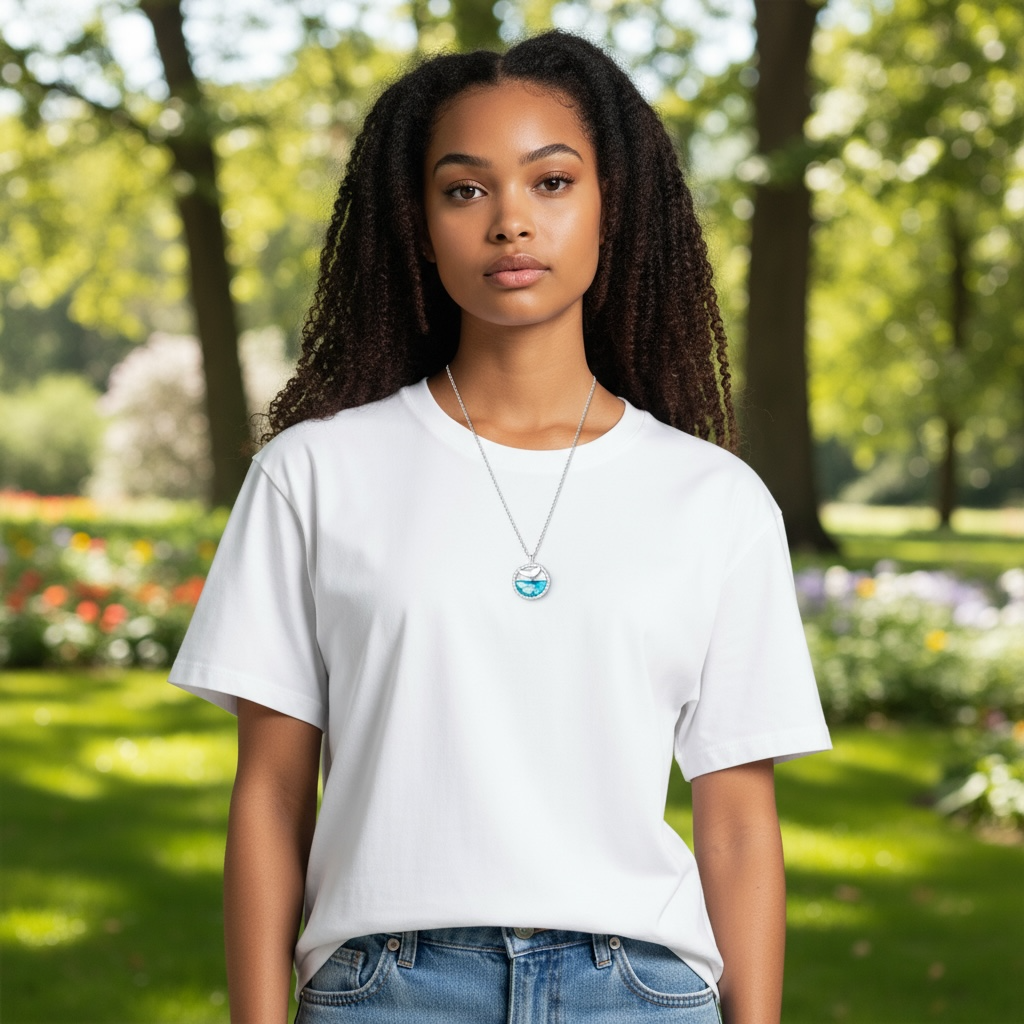 S925 Silver Mermaid Tears Necklace – Ocean Crystal Pendant by Wave & Hang