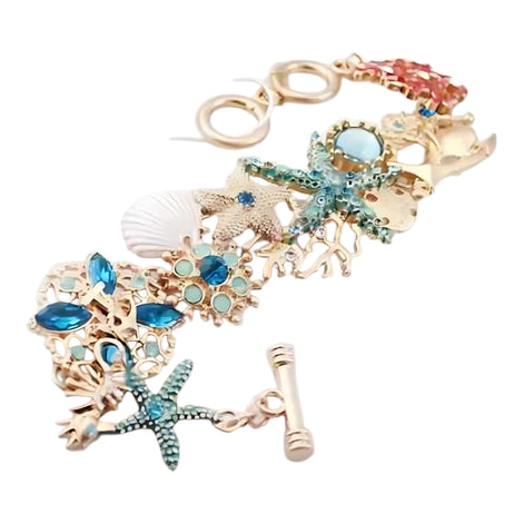 Ocean-Themed Starfish & Anchor Bracelet – 99 Carat Inspired Jewelry by Wave & Hang