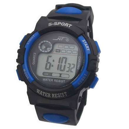 Student Digital Sports Watch – Waterproof LED Display with Alarm, Chronograph & Calendar (Unisex, Multi-Color)