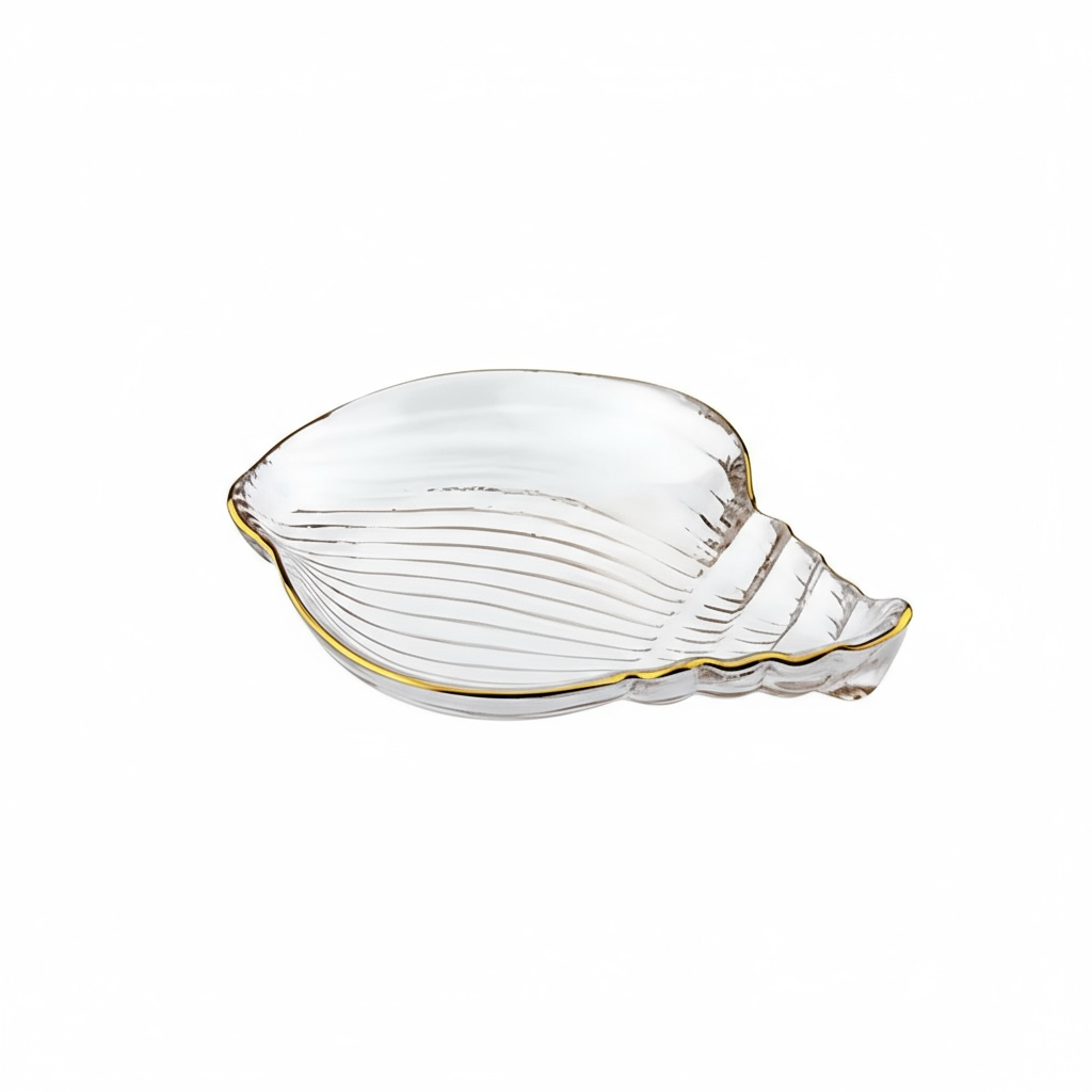 Creative Ocean Dim Sum Plate with Gilt Edging by Wave & Hang