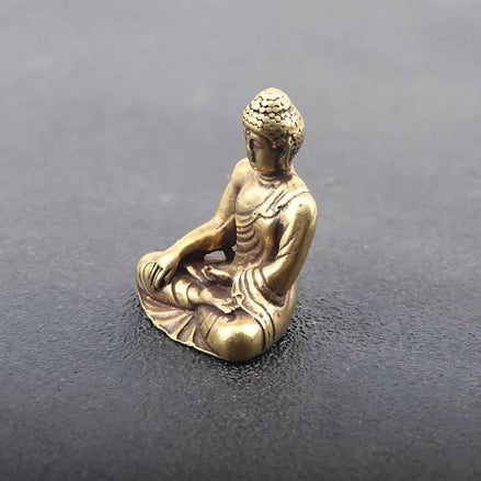 Brass Buddha Meditation Statue – Vintage Sitting Figure Sculpture | Copper Home Decor Ornament for Peace & Mindfulness