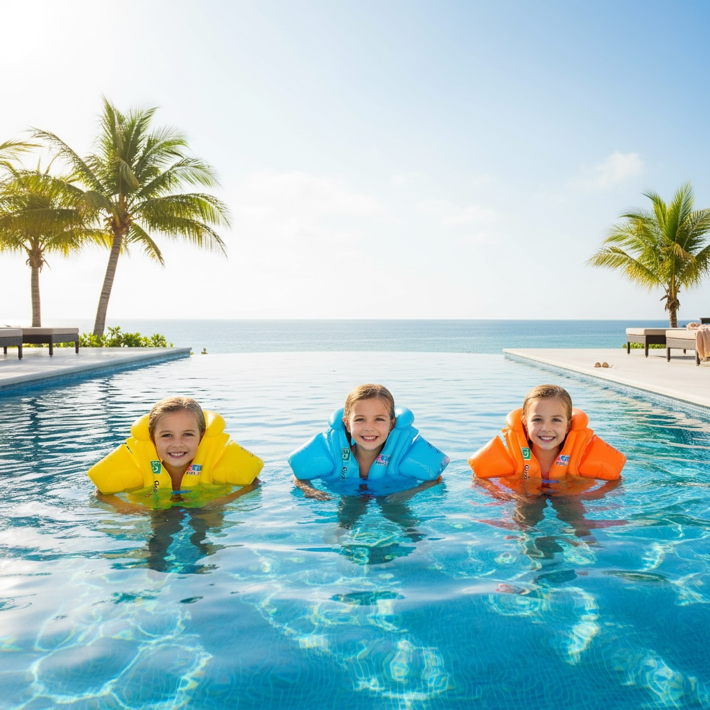 Kids Inflatable Life Jacket - Safe & Fun Swim Vest by AquaGuard by Wave & Hang