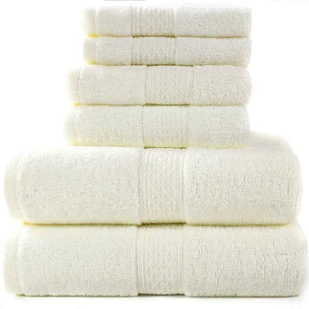 Cotton Absorbent Towel Set – 6-Piece Bath Towels, Hand Towels & Washcloths