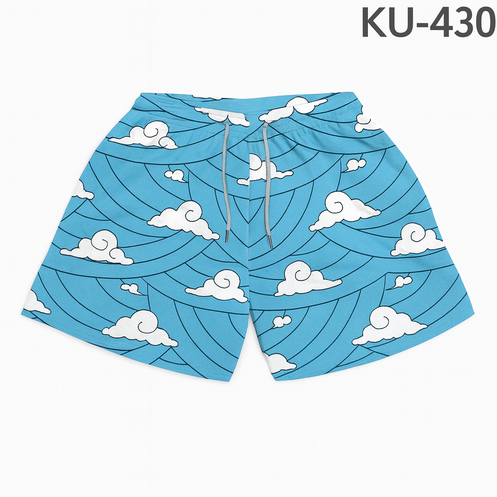 Anime Print Beach Shorts – Bold Style for Summer Fun! by Wave & Hang