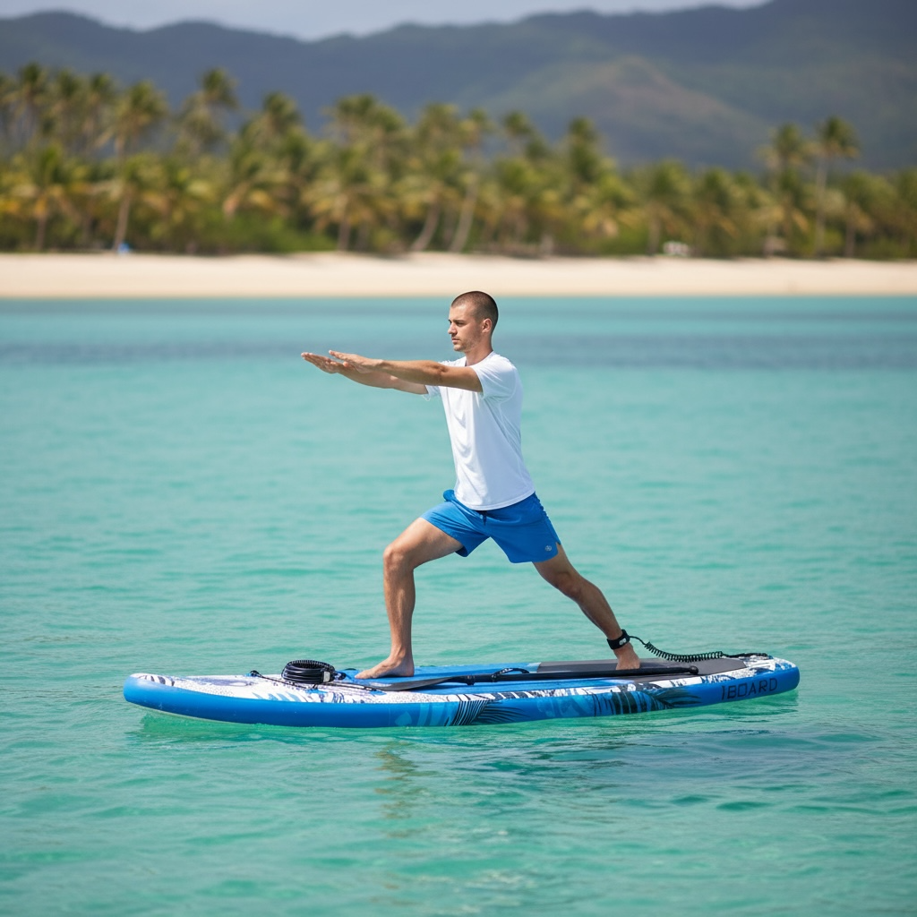 iBOARD Inflatable Paddle Board 11′×32″×6″ – Premium SUP with Accessories by Wave & Hang