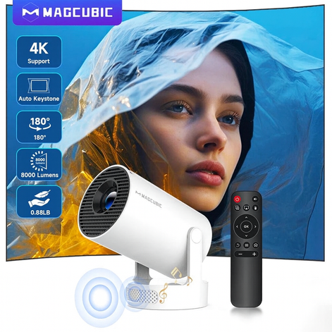 CosyCove 4K Mini Projector Portable WiFi 6 BT5 Android 11 by Wave & Hang