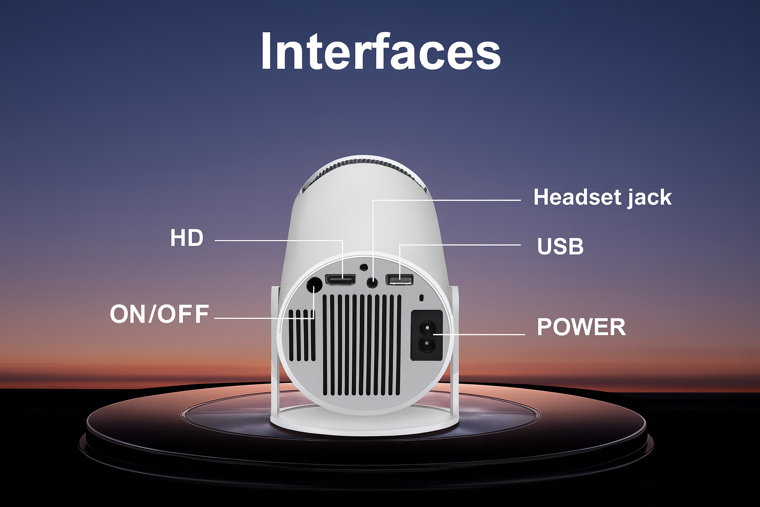 CosyCove 4K Mini Projector Portable WiFi 6 BT5 Android 11 by Wave & Hang