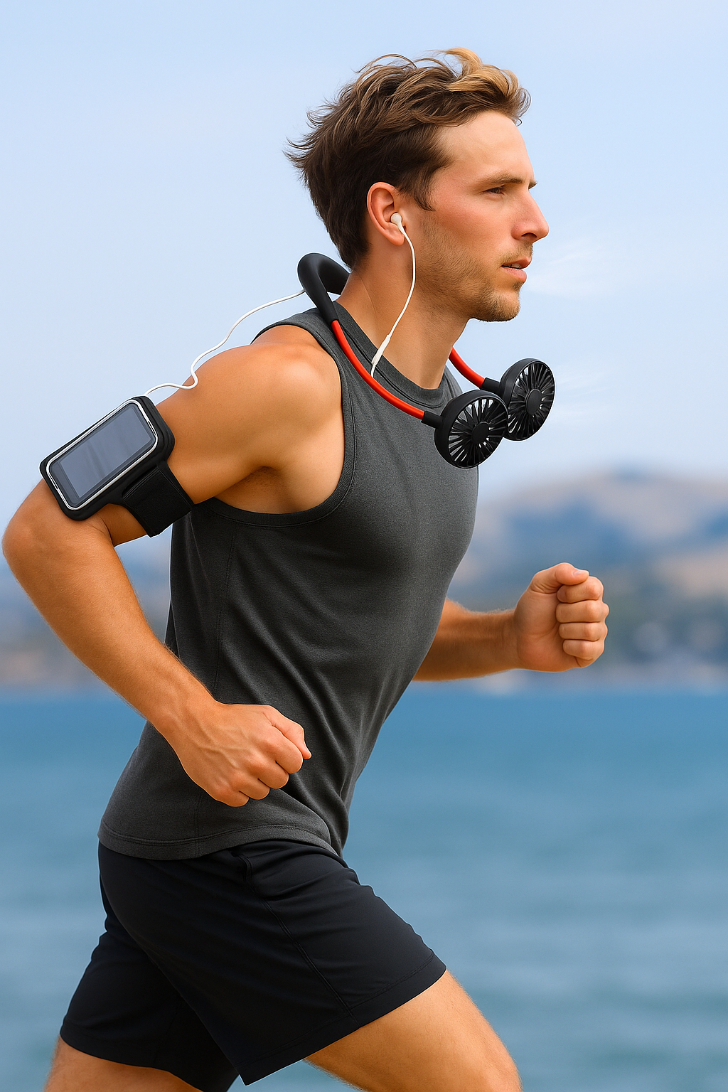 Portable USB Neck Fan – Hands-Free Mini Cooling Fan for Students, Travel & Outdoor Use by Wave & Hang