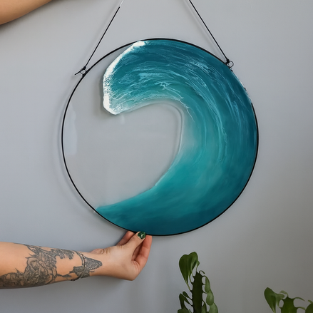 Ocean Wave Acrylic Wall Pendant – Coastal Wall Art & Serene Home Décor