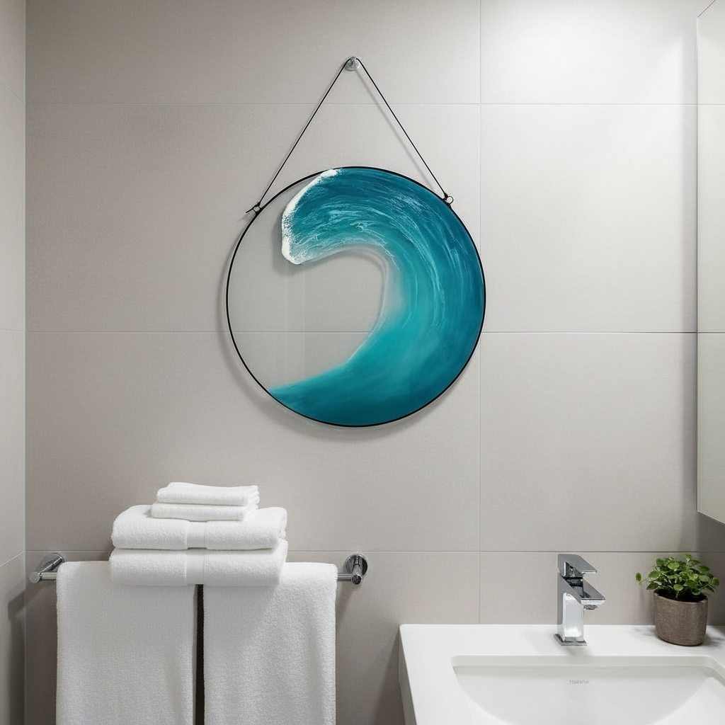 Ocean Wave Acrylic Wall Pendant – Coastal Wall Art & Serene Home Décor by Wave & Hang