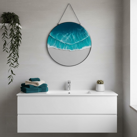 Ocean Wave Acrylic Wall Pendant – Coastal Wall Art & Serene Home Décor by Wave & Hang