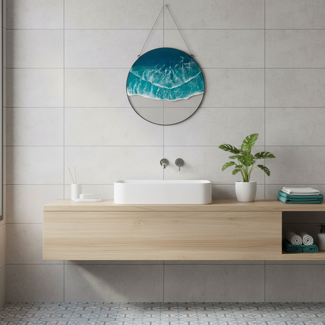 Ocean Wave Acrylic Wall Pendant – Coastal Wall Art & Serene Home Décor by Wave & Hang