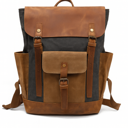 Vintage Canvas Backpack Waterproof Shockproof Travel Bag by Wave & Hang
