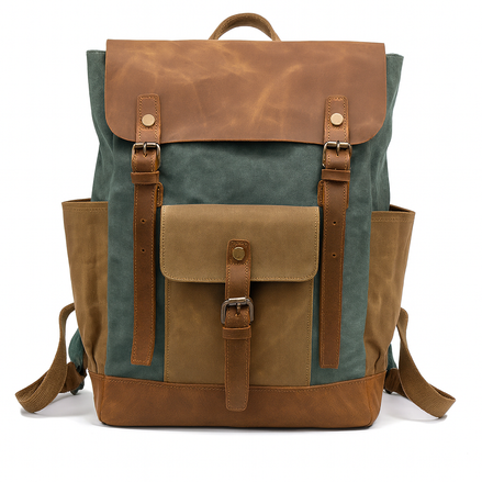 Vintage Canvas Backpack Waterproof Shockproof Travel Bag by Wave & Hang
