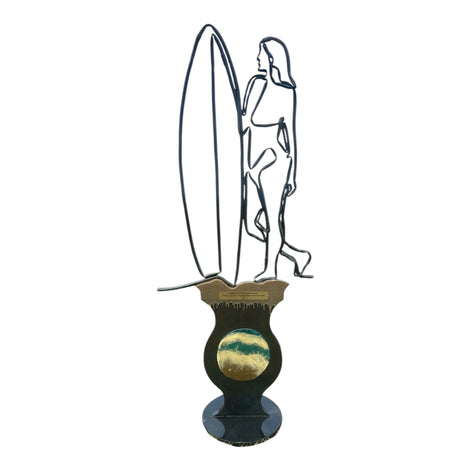 Goddess Of The Tides Tideborn Empress Limited Edition One Line Resin And Wood Sculpture by Wave & Hang