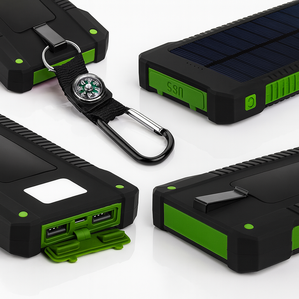 20000mAh Solar Power Bank – Slim, Portable Charger for Adventurers by Wave & Hang