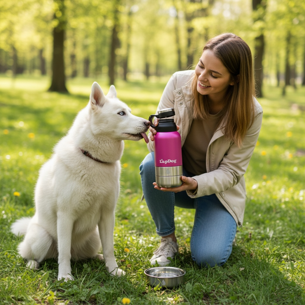 Lapdog Portable Dog Water Bottle & Bowls - Insulated Stainless Steel