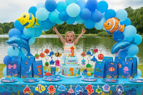 148Pcs Under the Sea Party Favors – Ocean Birthday Supplies for Kids