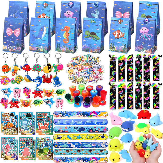 148Pcs Under the Sea Party Favors – Ocean Birthday Supplies for Kids
