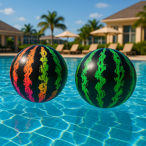 20cm Rainbow Watermelon Ball – Durable Beach Fun for All! by Wave & Hang