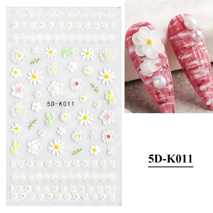 3D White Lace Butterfly Nail Stickers – Bridal & Elegant Nail Art Decorations for Weddings & Parties