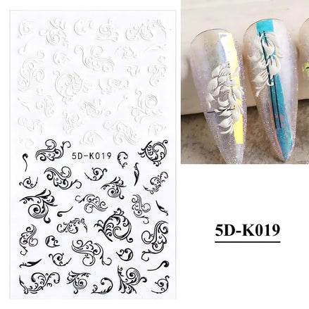 3D White Lace Butterfly Nail Stickers – Bridal & Elegant Nail Art Decorations for Weddings & Parties