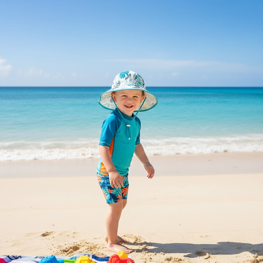 Toddler Waterproof Sun Hat | UV Protection for All-Day Fun by Wave & Hang