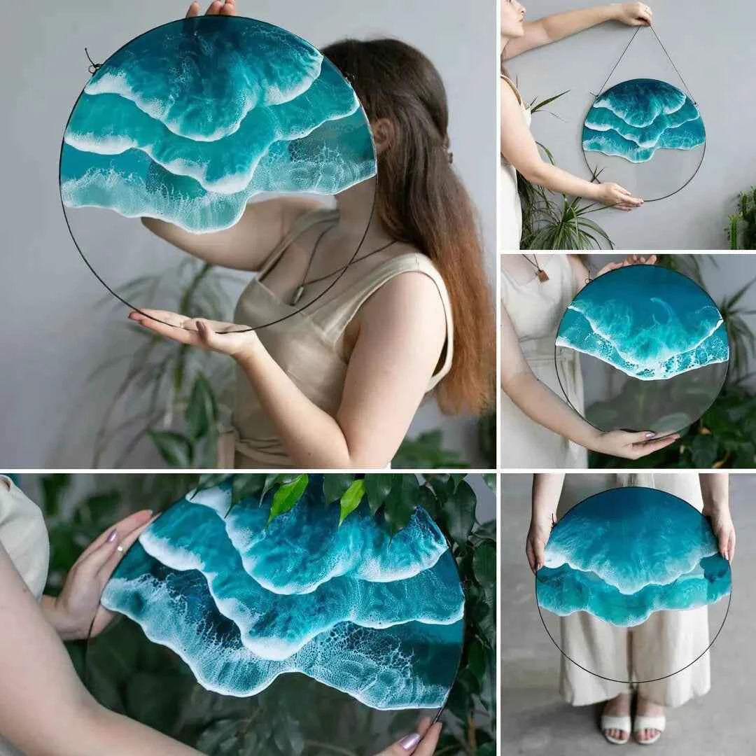 Ocean Wave Acrylic Wall Pendant – Coastal Wall Art & Serene Home Décor