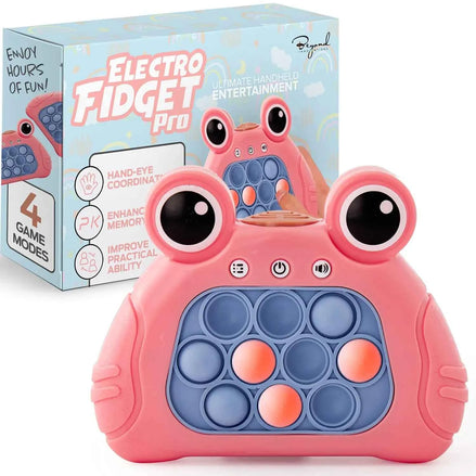 Fast Push Game | Pop It Game Light Up Fidget Toy | The Fidget Game | Quick Push Bubble Game for Educational and Memory Growth | Speed Push Pop Game Push Game Fidget Toy (Pink Frog)
